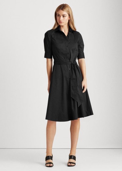 Ralph Lauren Belted Cotton-Blend Skjortekjole Dame Danmark (ROKLQ9364)